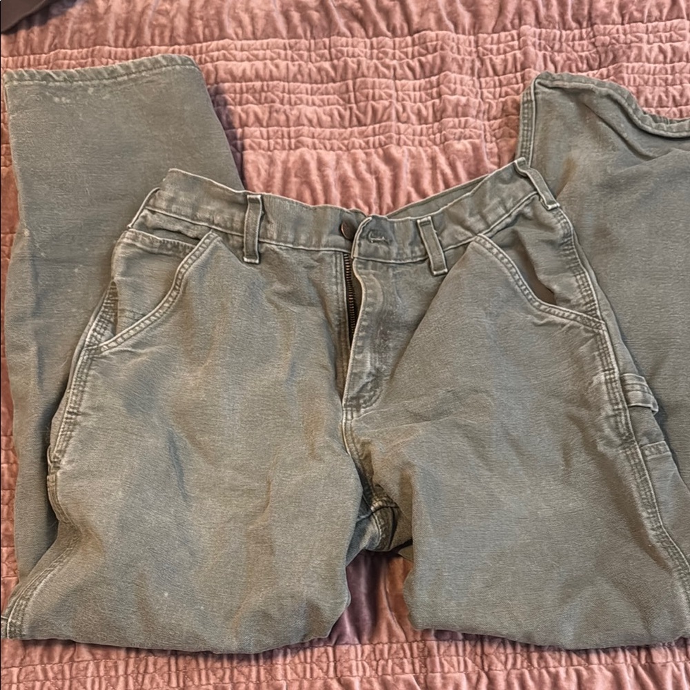 Casual Olive Green Pants